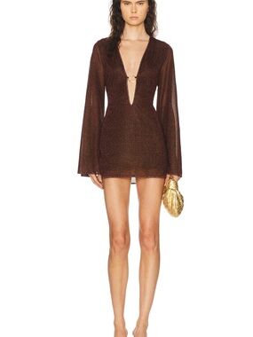 Oseree Lumiere O Kaftan Dress Chocolate Brown